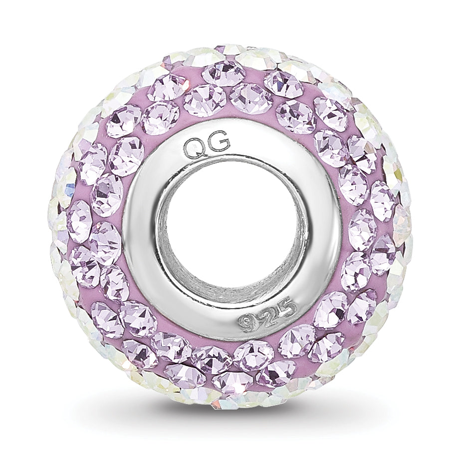 Sterling Silver Reflections RH-plated Purple/Iridecent Preciosa Crystal Bea Secondary image