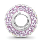 Sterling Silver Reflections RH-plated Purple/Iridecent Preciosa Crystal Bea