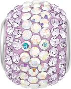 Sterling Silver Reflections RH-plated Purple/Iridecent Preciosa Crystal Bea