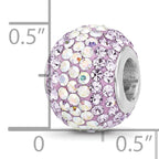 Sterling Silver Reflections RH-plated Purple/Iridecent Preciosa Crystal Bea