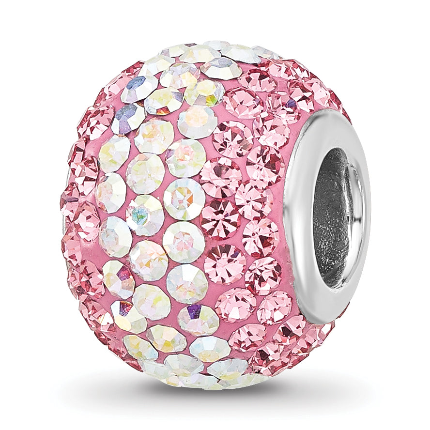 Sterling Silver Reflections RH-plated Pink/Iridecent Preciosa Crystal Bead Main image