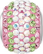 Sterling Silver Reflections RH-plated Pink/Green/Iridecent Preciosa Crystal