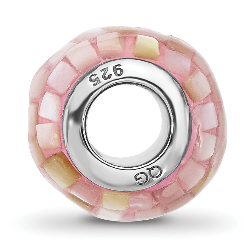 Sterling Silver Reflections Rhodium-plated Pink Mother Of Pearl Bead Secondary image