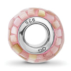 Sterling Silver Reflections Rhodium-plated Pink Mother Of Pearl Bead