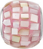 Sterling Silver Reflections Rhodium-plated Pink Mother Of Pearl Bead