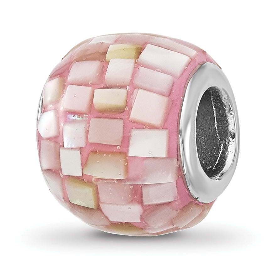 Sterling Silver Reflections Rhodium-plated Pink Mother Of Pearl Bead Main image