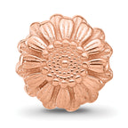 Sterling Silver Reflections Rose Gold-plated Floral Daisy Bead