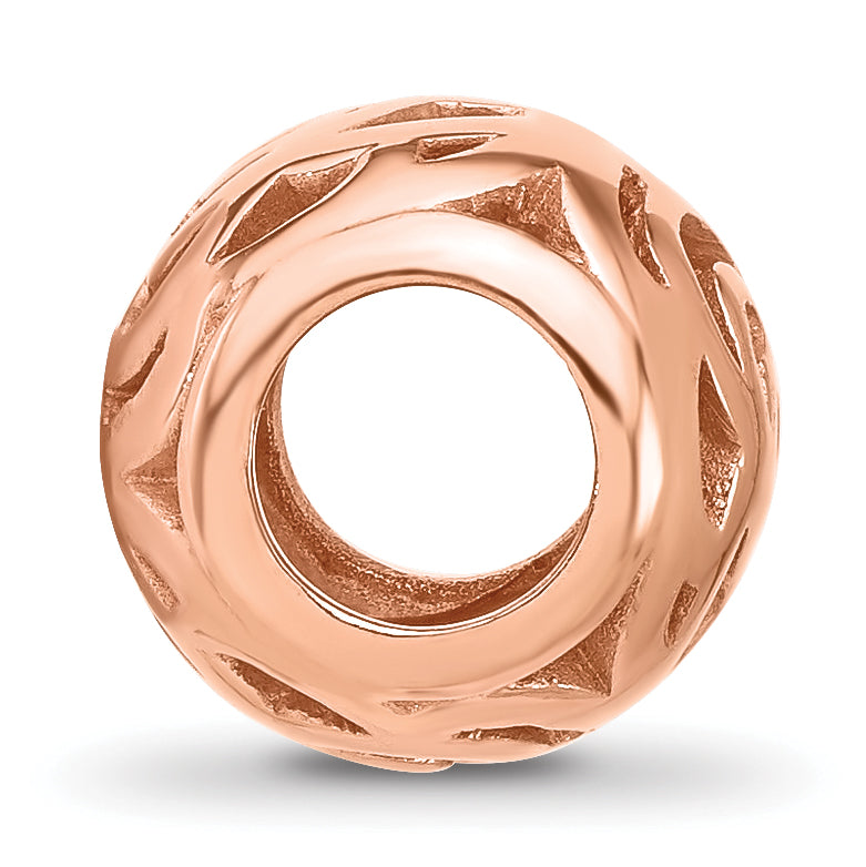 Sterling Silver Reflections Rose Gold-plated Floral Bead Secondary image
