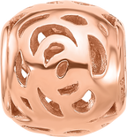 Sterling Silver Reflections Rose Gold-plated Floral Bead