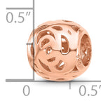 Sterling Silver Reflections Rose Gold-plated Floral Bead