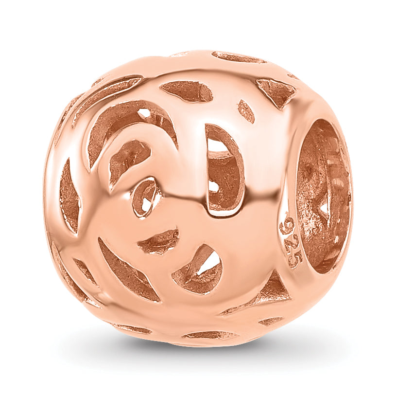 Sterling Silver Reflections Rose Gold-plated Floral Bead Main image