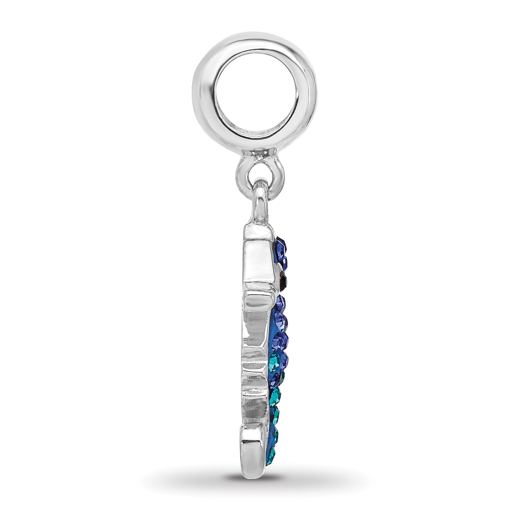 Sterling Silver Reflections RH-plated Seahorse Preciosa Crystal Dangle Bead
