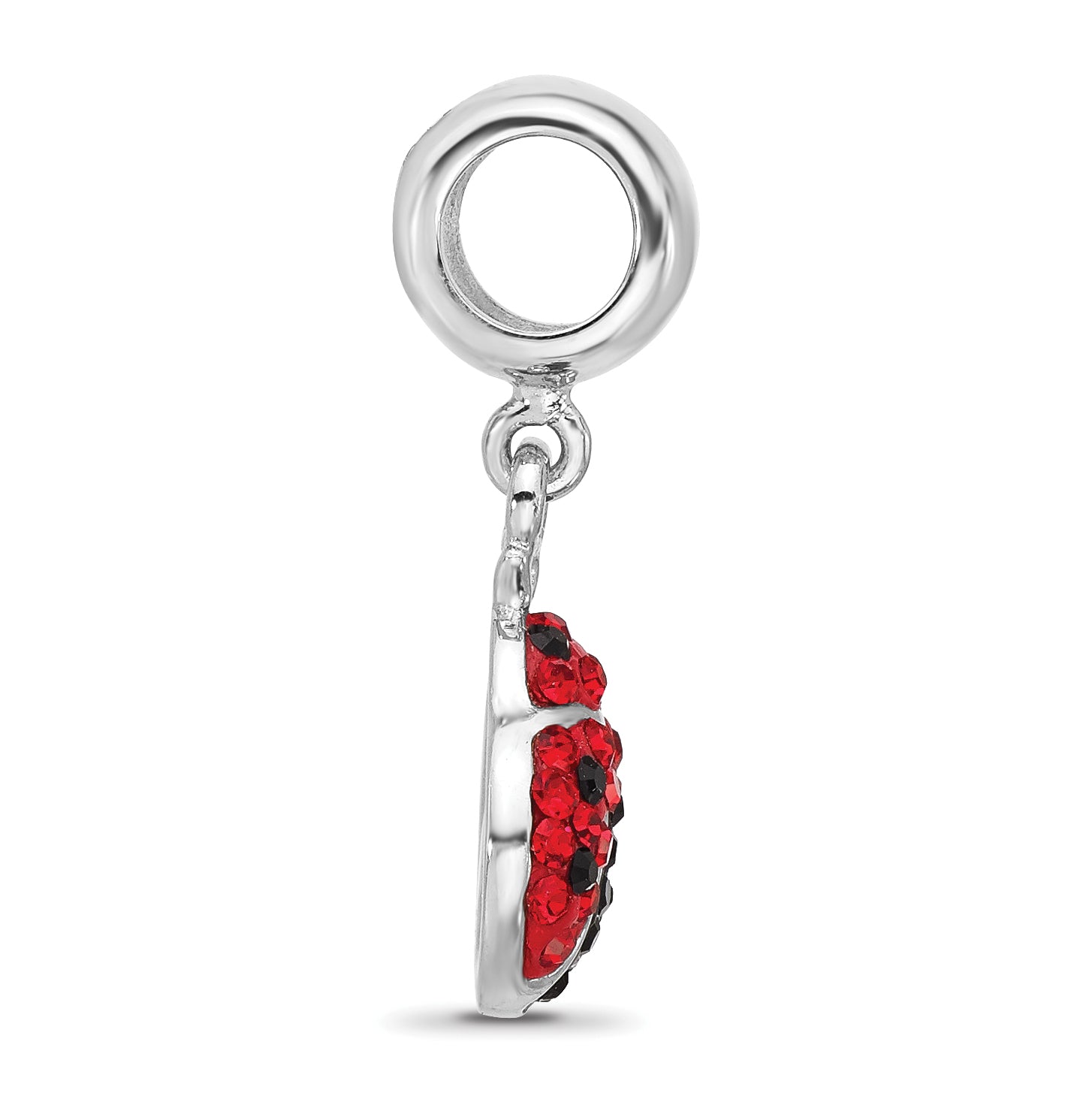 Sterling Silver Reflections Rhodium-plated Lady Bug Preciosa Crystal Bead