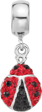 Sterling Silver Reflections Rhodium-plated Lady Bug Preciosa Crystal Bead