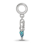 Sterling Silver Reflections Rh-plated Enamel Mermaid Dangle Bead