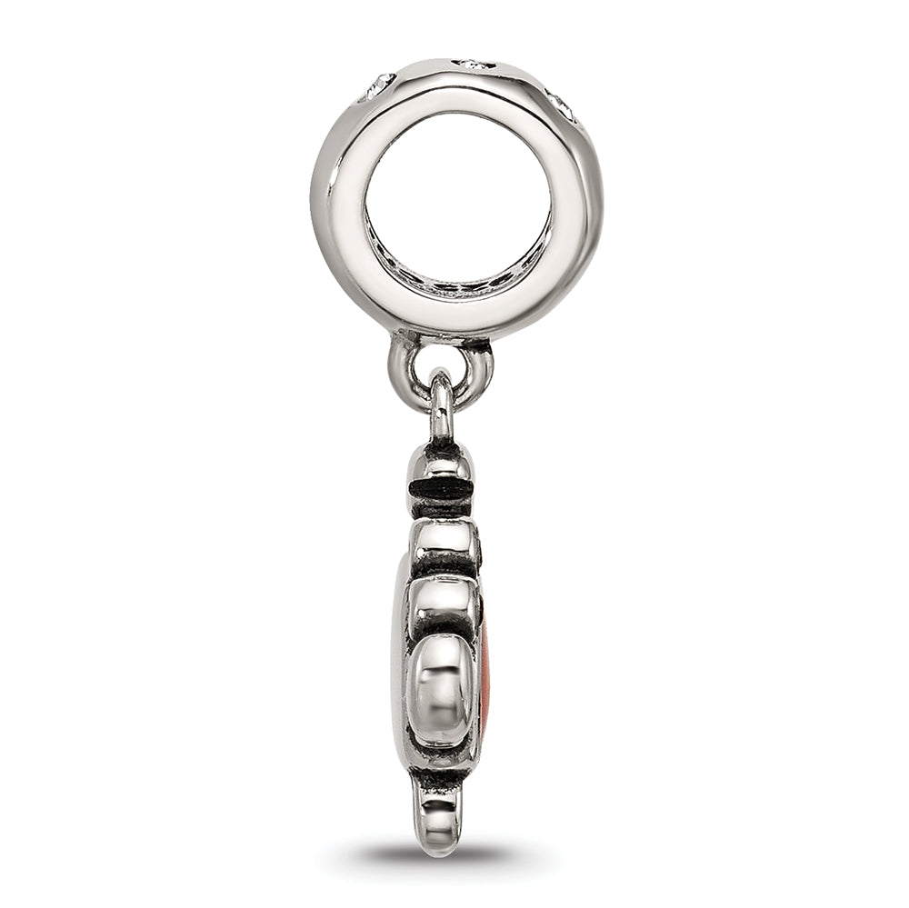 Sterling Silver Reflections Crystal and Enamel Crab Dangle Bead Secondary image