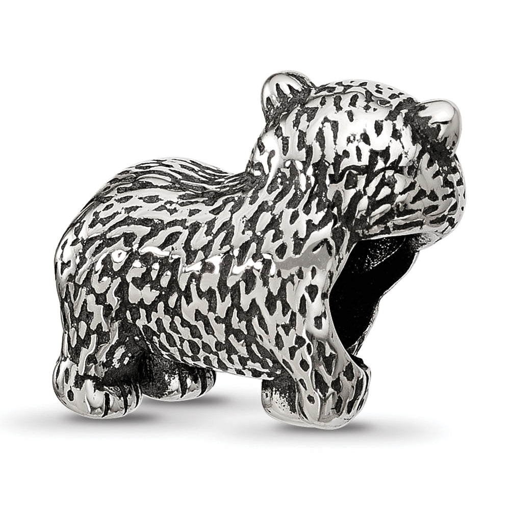 Sterling Silver Reflections Antiqued Bear Bead