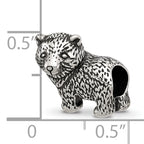 Sterling Silver Reflections Antiqued Bear Bead