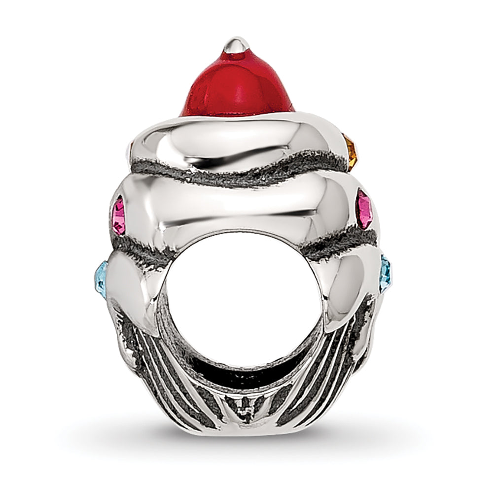 Sterling Silver Reflections Crystal & Enamel Red Cherry Cupcake Bead Secondary image