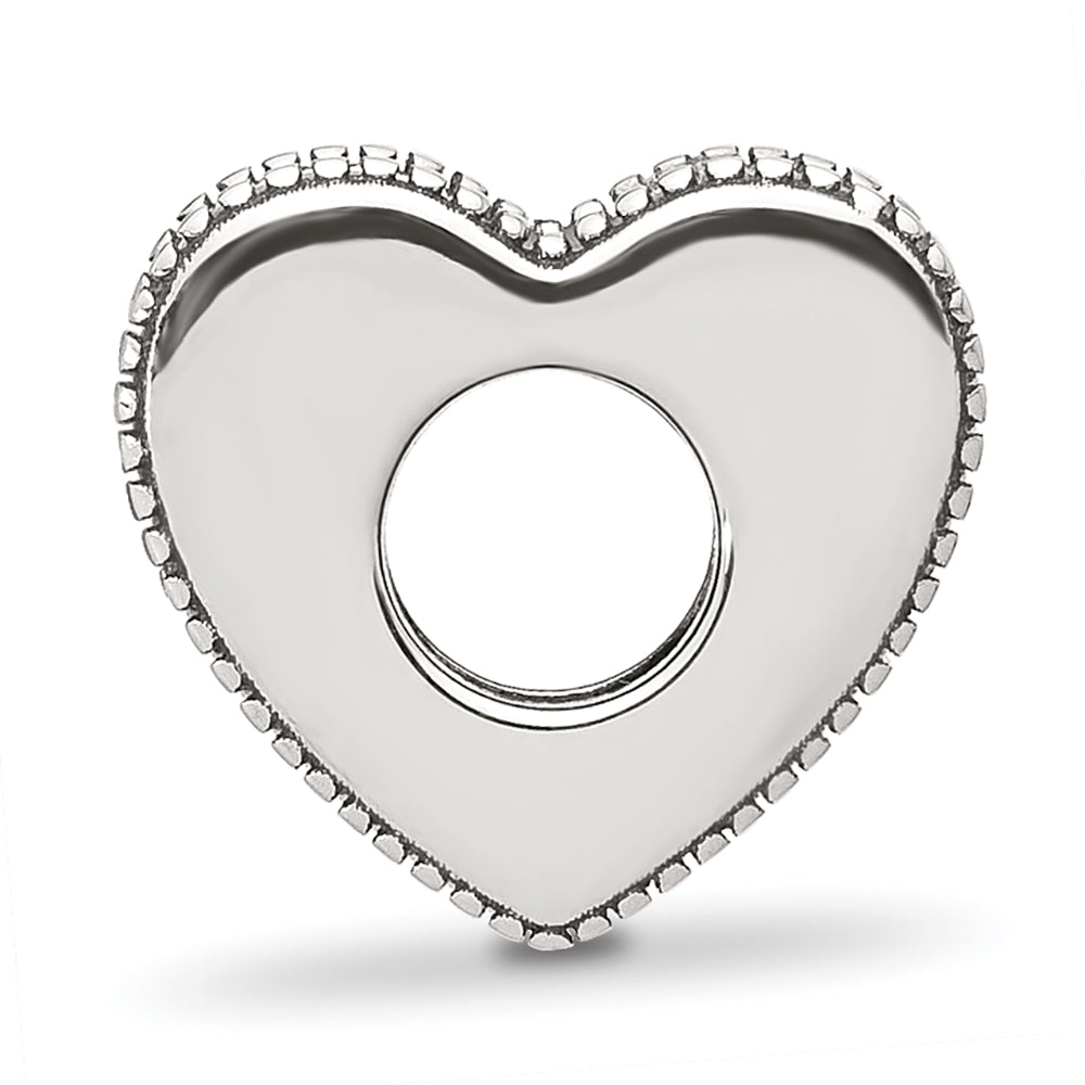 Sterling Silver Reflections Crystal and Enamel Pink Heart MOM Bead