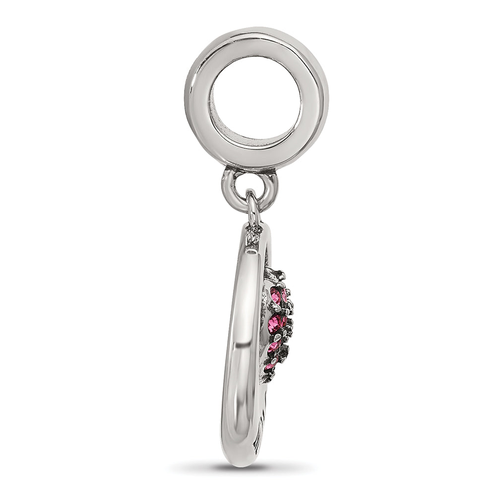 Sterling Silver Reflections Enameled MOM & Pink Crystal Heart Bead Secondary image