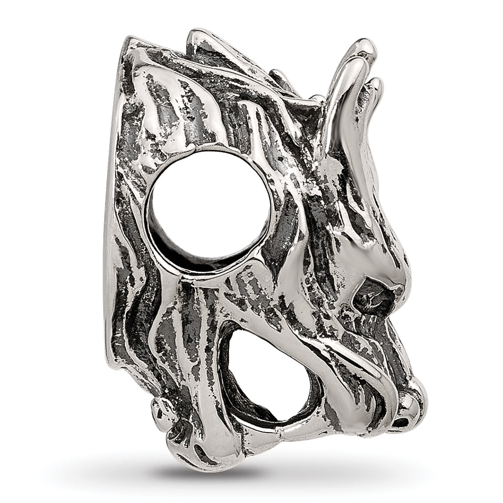 Sterling Silver Textured Dragon Head Bead Secondary image