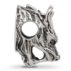 Sterling Silver Textured Dragon Head Bead