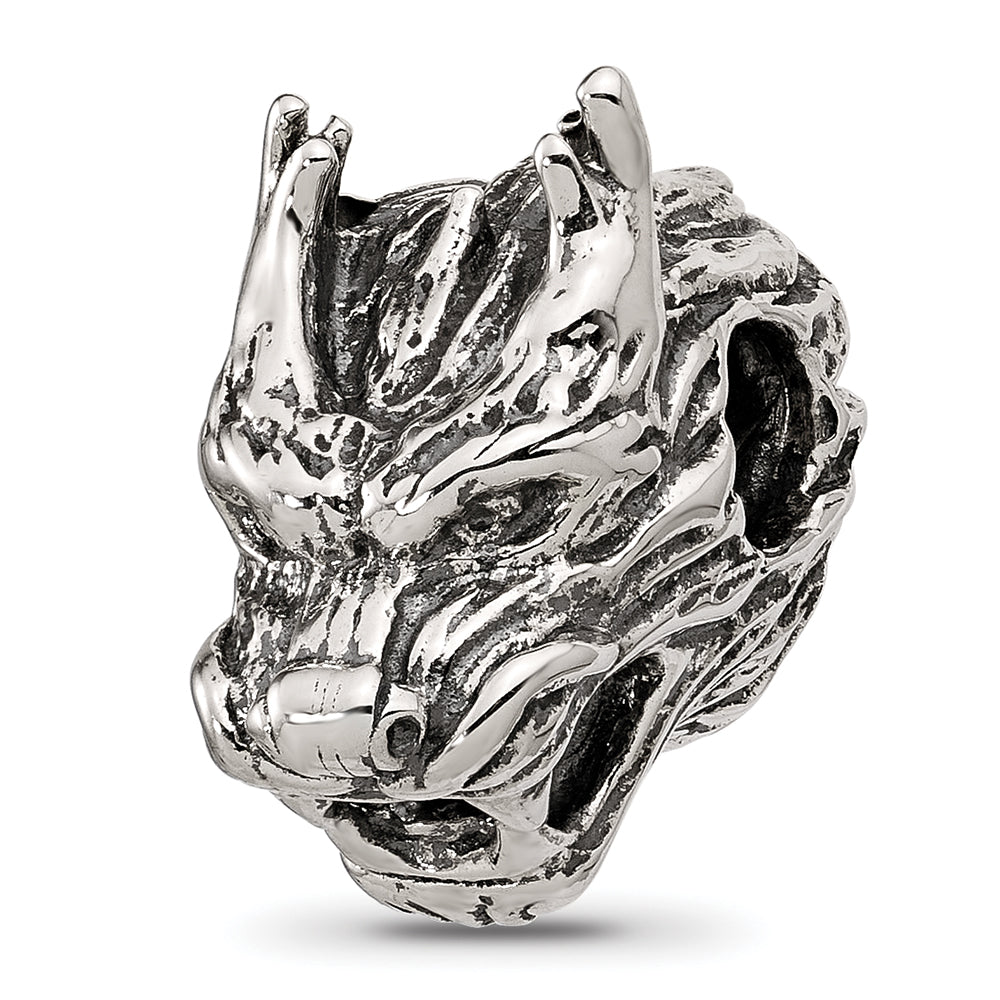 Sterling Silver Textured Dragon Head Bead Main image