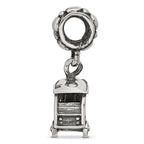 Sterling Silver Polished 3 Wheel Cab Dangle Bead