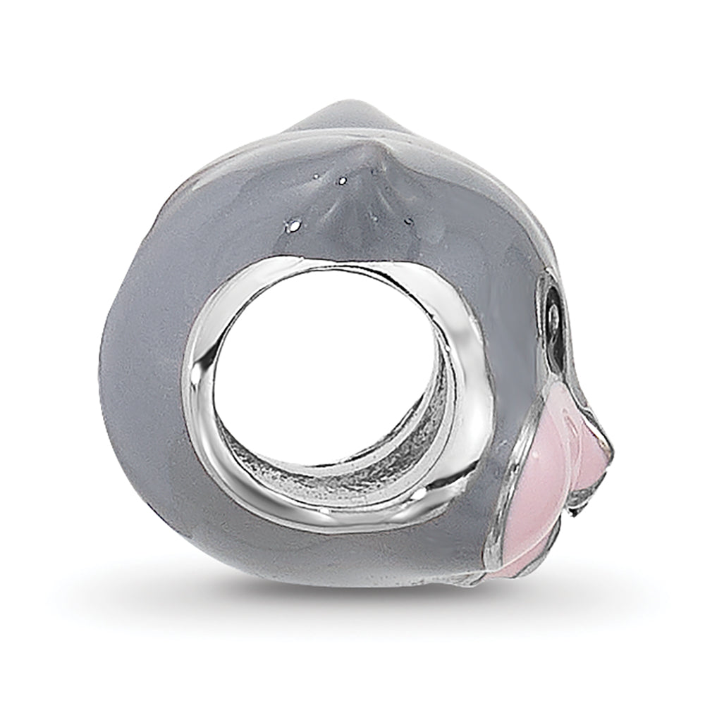 Sterling Silver Reflections Kids Enamel Grey Squirrel Face Bead Secondary image