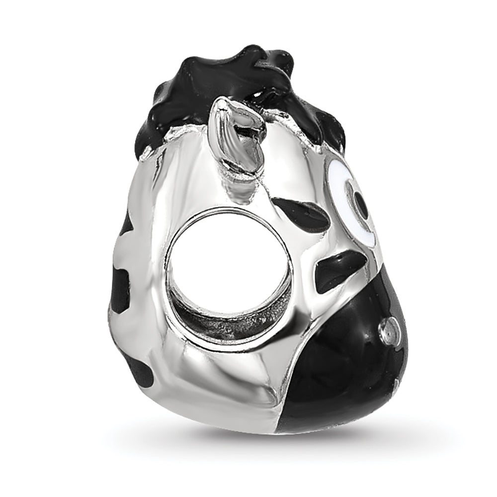 Sterling Silver Reflections Kids Enamel Zebra Face Bead