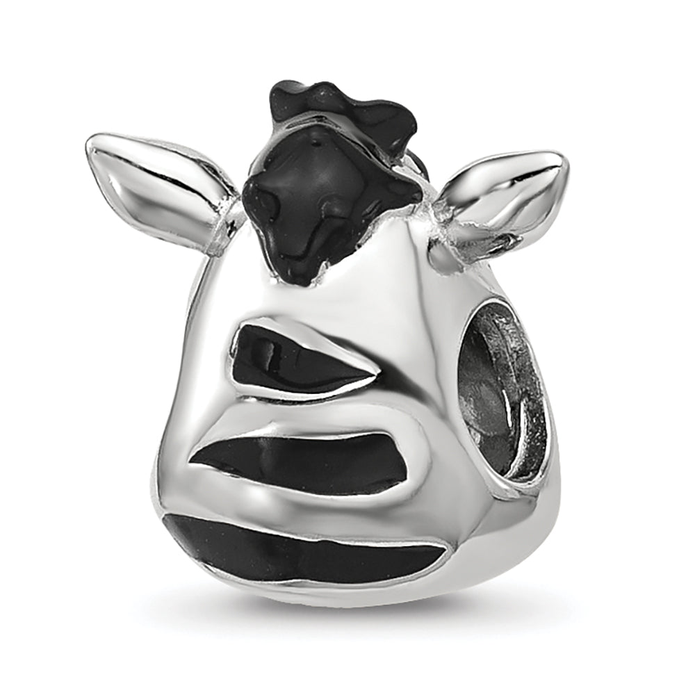 Sterling Silver Reflections Kids Enamel Zebra Face Bead