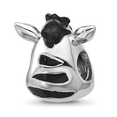 Sterling Silver Reflections Kids Enamel Zebra Face Bead