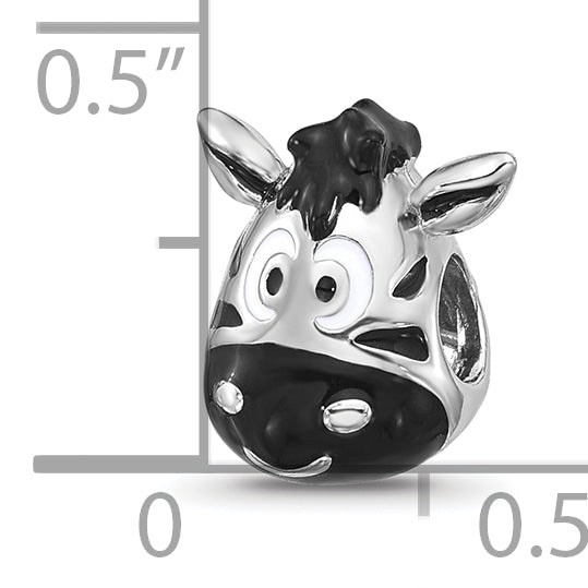 Sterling Silver Reflections Kids Enamel Zebra Face Bead