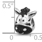 Sterling Silver Reflections Kids Enamel Zebra Face Bead