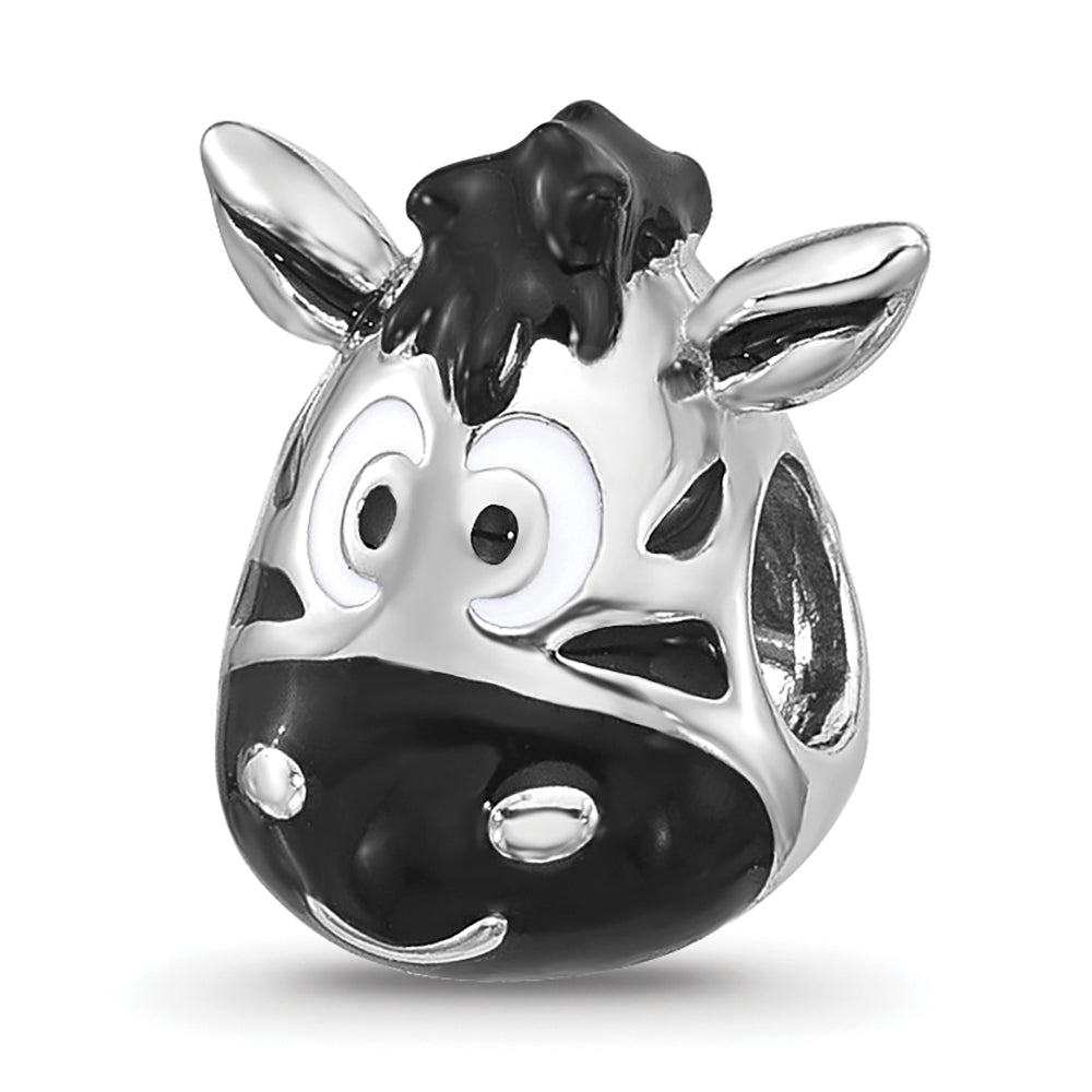 Sterling Silver Reflections Kids Enamel Zebra Face Bead