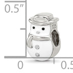 Sterling Silver Reflections Kids Enamel Snowman With Hat Bead