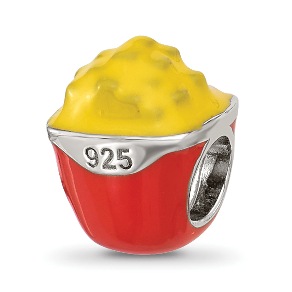 Sterling Silver Reflections Kids Enamel Popcorn Bucket With Star Bead