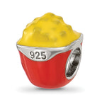 Sterling Silver Reflections Kids Enamel Popcorn Bucket With Star Bead