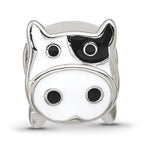 Sterlnig Silver Reflections Enamel Cow Face Bead