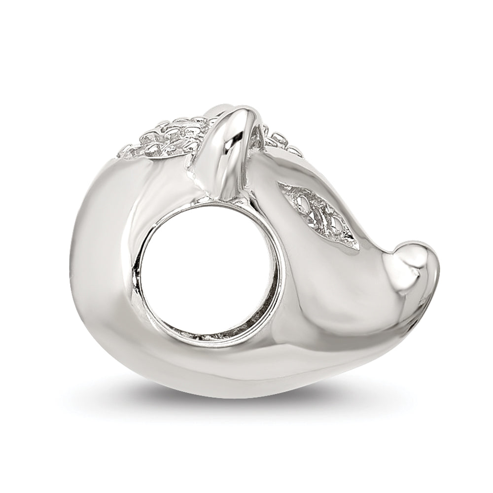 Sterling Silver Reflections CZ Fox Face Bead Secondary image
