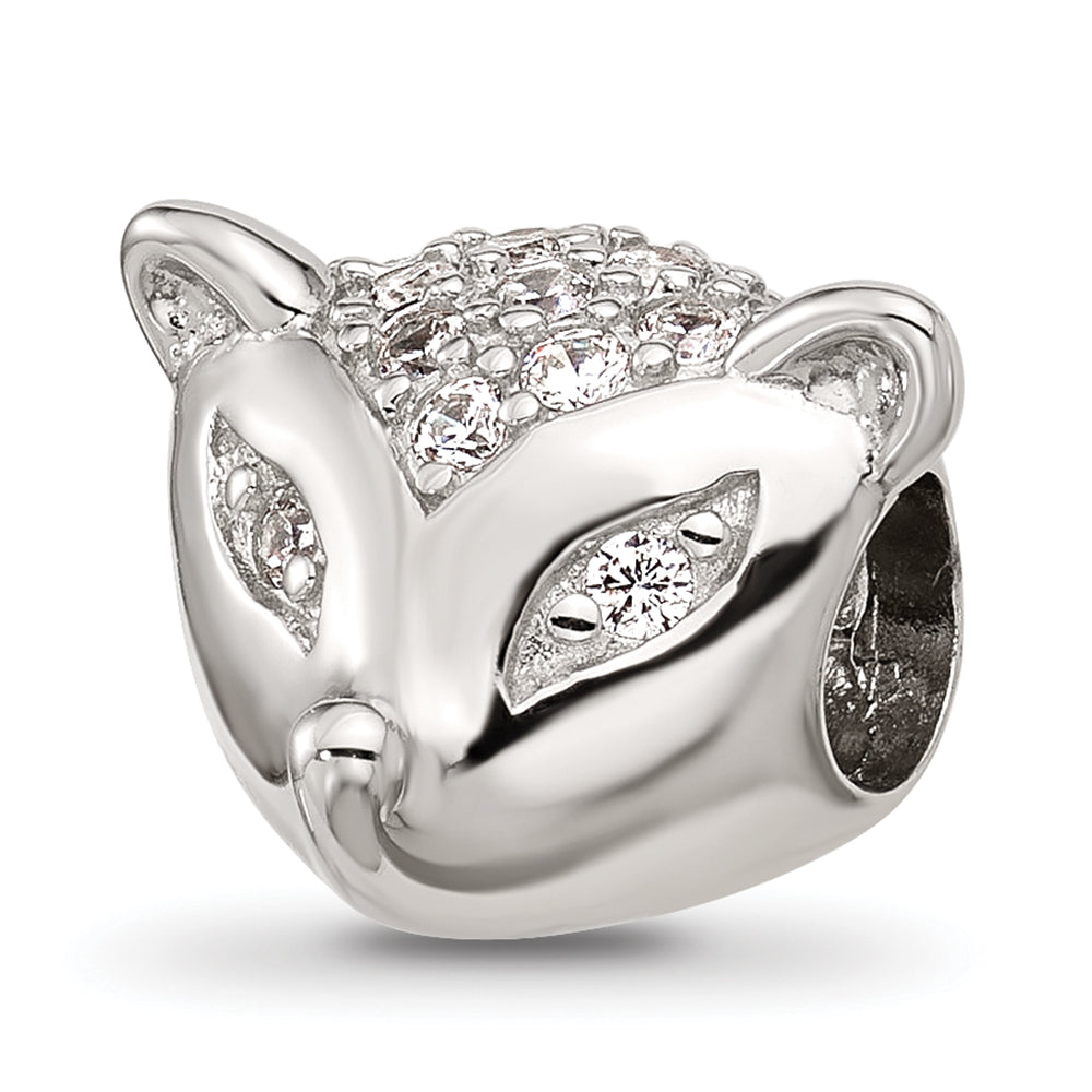 Sterling Silver Reflections CZ Fox Face Bead Main image
