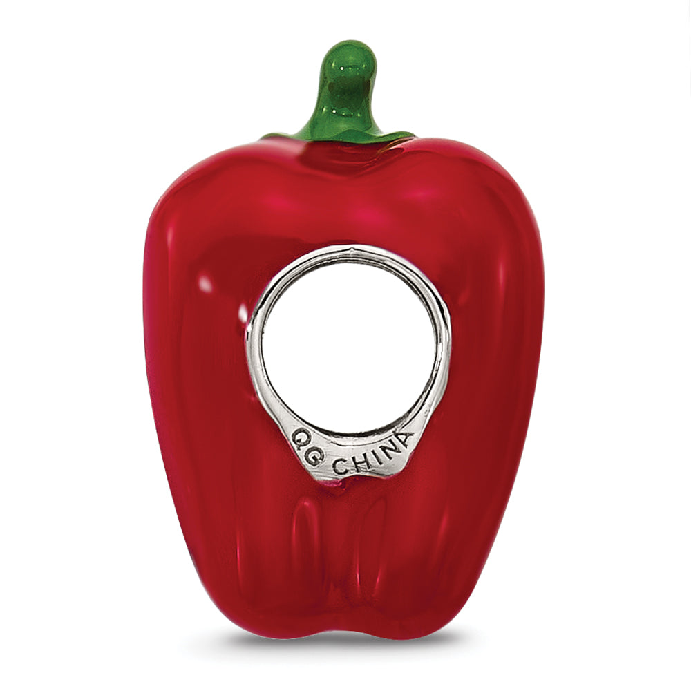 Sterling Silver Reflections Enamel Red Bell Pepper Bead