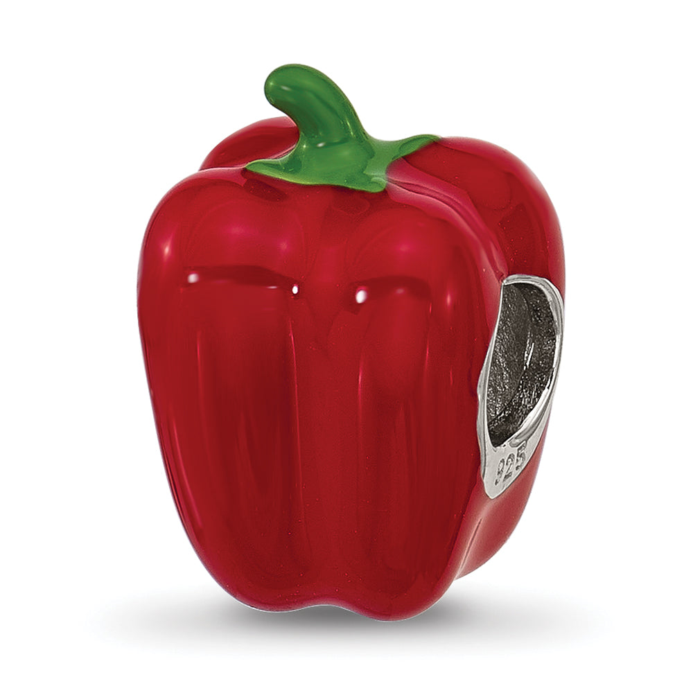 Sterling Silver Reflections Enamel Red Bell Pepper Bead Main image