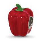 Sterling Silver Reflections Enamel Red Bell Pepper Bead