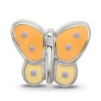 Sterling Silver Reflections Enamel Orange & Yellow Butterfly Bead