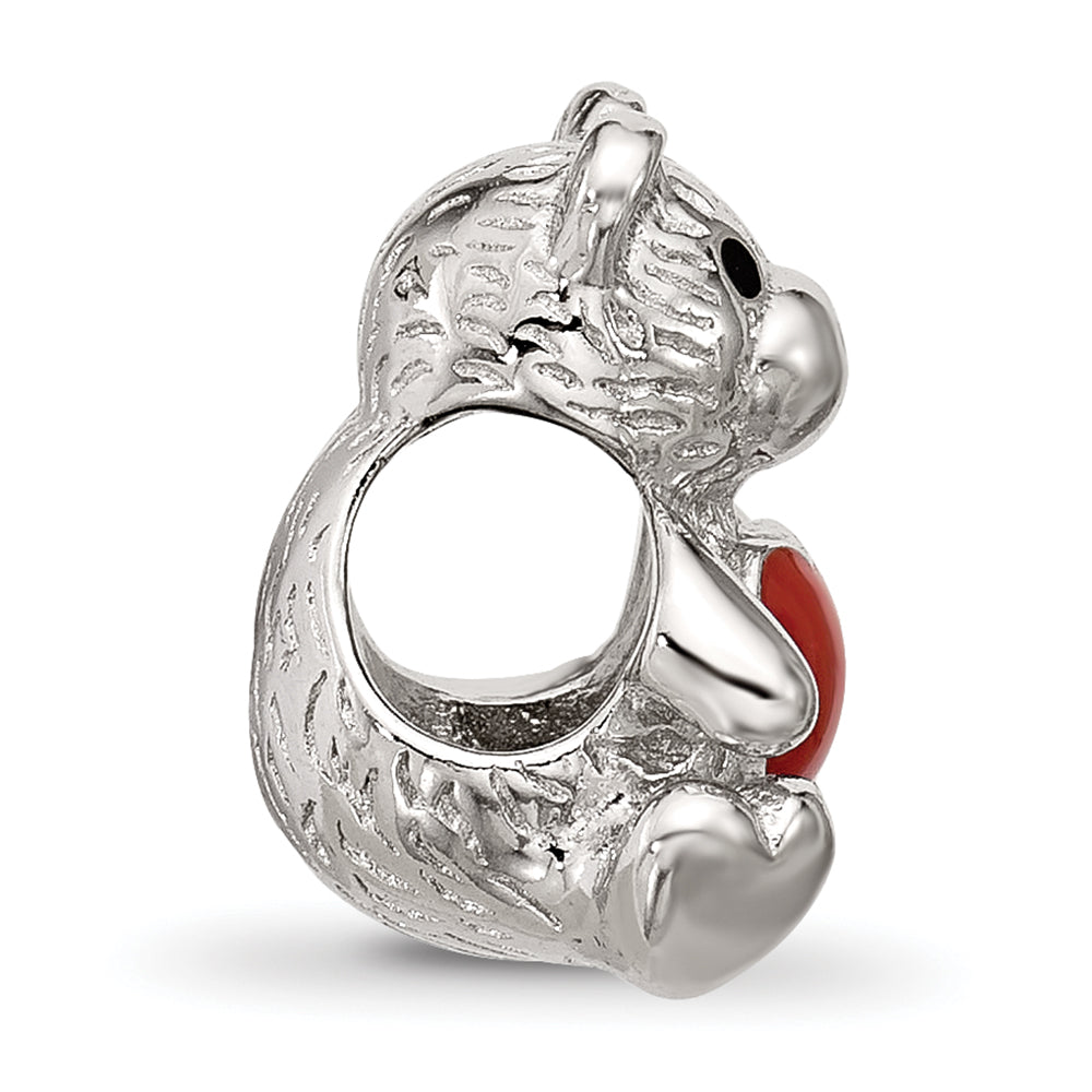 Sterling Silver Reflections Enamel Bear With Red Heart Bead Secondary image
