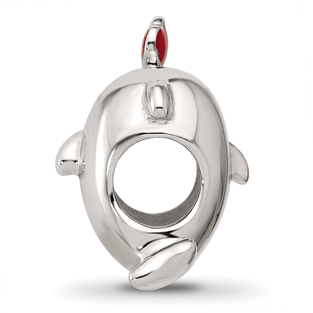 Sterling Silver Reflections Enamel Dolphin Blowing Heart Bead Secondary image