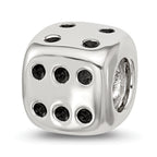 Sterling Silver Reflections Enamel 6 Sided Dice Bead