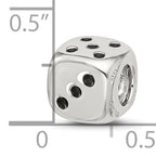 Sterling Silver Reflections Enamel 6 Sided Dice Bead